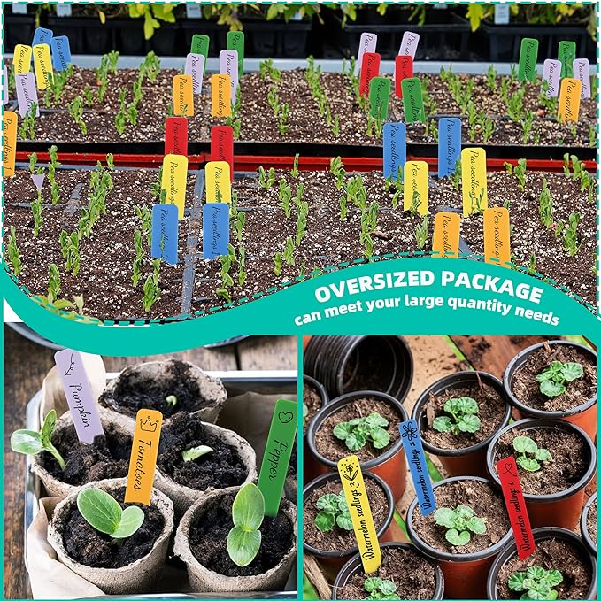 Plant Labels 4 Inch 600Pcs Plastic Plant Name Tags for Seedlings Garden Labels Markers Nursery Plant Tags Seed Labels Stakes with Permanet Marking Pen Plant Markers for Outdoor Garden (Multicolor600)
