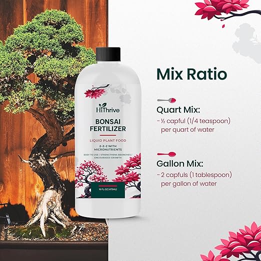 16oz Bonsai Tree Live Liquid Plant Food - Makes 32 Gallons of Bonsai Fertilizer Liquid, Premium Macronutrient Formula Enriched with Micronutrients for Healthy Roots, Branching & Foliage
