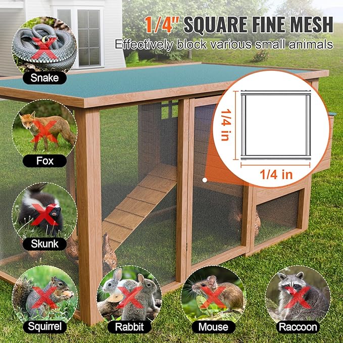 VEVOR Hardware Cloth, 1/4 inch 48in x 100 ft 23 Gauge, Hot Dipped Galvanized Wire Mesh Roll, Chicken Wire Fencing, Wire Mesh for Rabbit Cages, Garden, Small Rodents