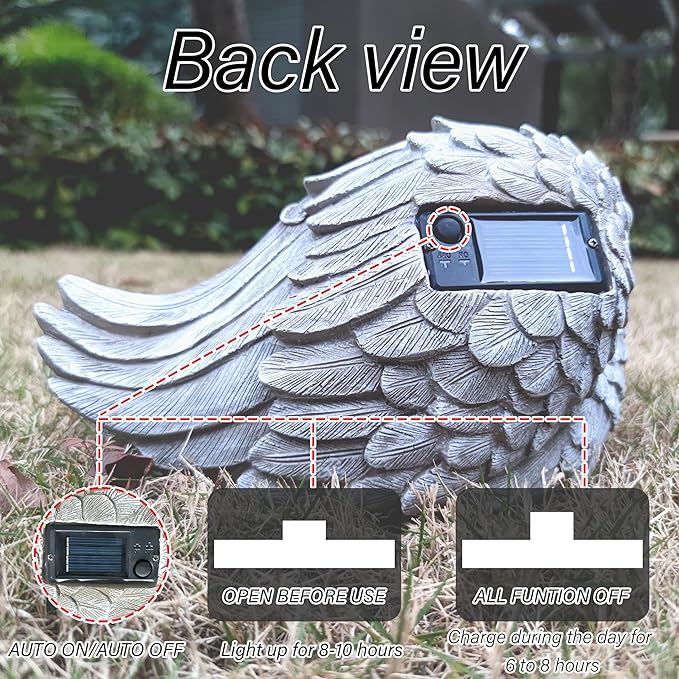 Solar Dog Garden Statue Decor for Outside, Dog Lover Gifts with Wings and 7 LED Lights for Outdoor, Garden and Patio Decor for Yard, Unique Birthday House Warming Gifts for Mom