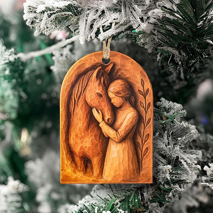 Christmas Horse ornament - Horse gifts for women - Equestrian gifts for women - horse decor - gifts for horse lovers girls - White elephant gifts - Xmas Tree Funny Decoration