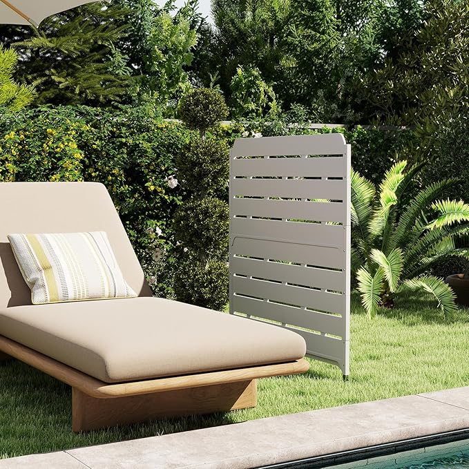 HOMSPARK Fence Privacy Screen Decorative Garden Fence Panels Multi-Purpose, No Dig Animal Barrier Fence Air Conditioner Fence Panels for Outside Yard Patio Pool, 45.7" W x 52" H, 1 PCs, White
