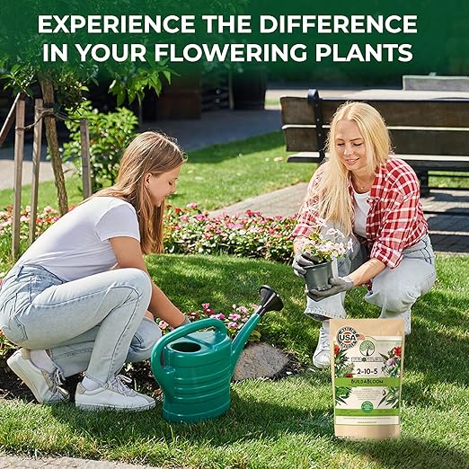 BuildASoil Vegan Bloom Booster & Flower Fertilizer – Organic Hydrangea & Rose Fertilizer Plant Food, Bloom Booster Fertilizer for Outdoor Gardens & Houseplants – Natural Soil Flower Food, 5 LB Bag