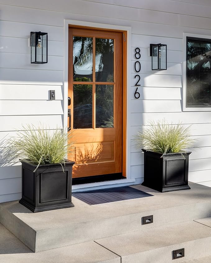 Veradek Brixton Cube Planter, Black, 20.75 in Height, 19 in Width, 19 in Length, Outdoor Use
