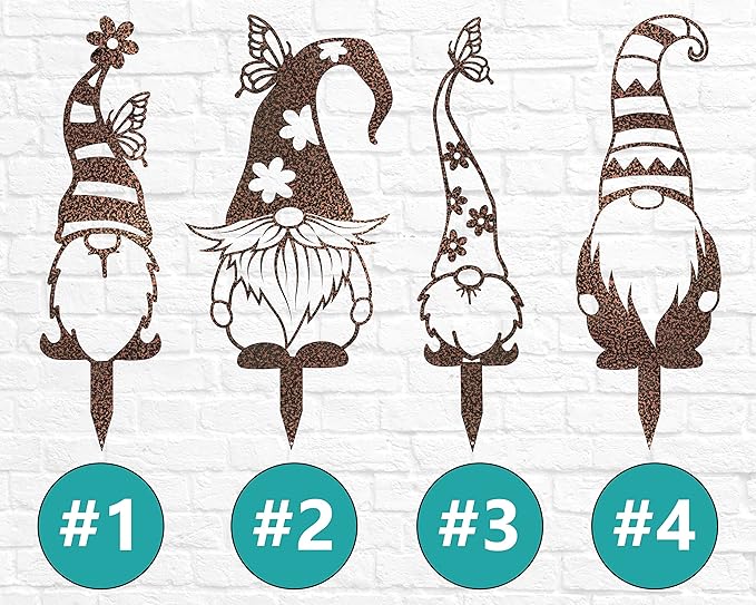 Garden Gnome Stakes | Outdoor Decor | Gnome Yard Stakes | Fairy Garden | Spring Art | Housewarming Gift