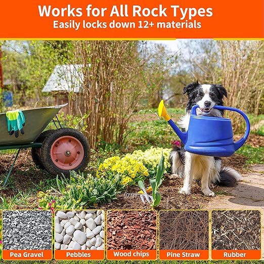 Mulch Glue, 32OZ Rock Glue for Landscaping, Gravel Binder & Decomposed Granite Stabilizer, Non-Toxic Weather-Resistant Safe Mulch Lock Gravel Stabilizer for Paths, Patios & Garden Borders