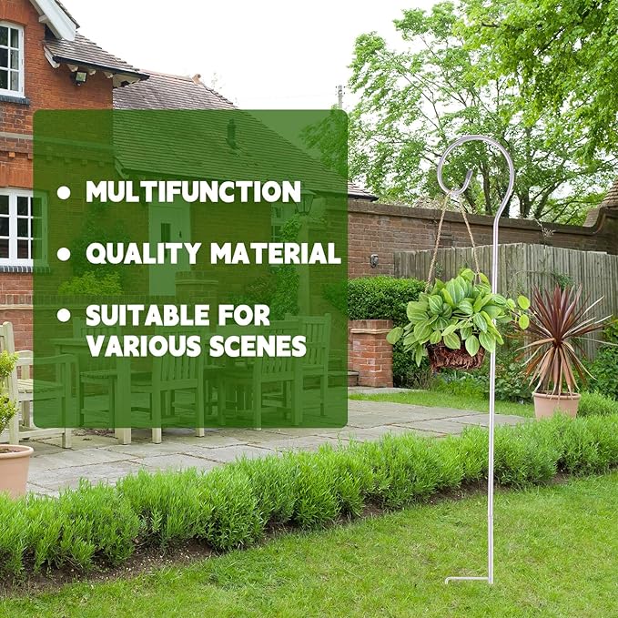 Hicarer 24 Pcs Shepherd Hooks 32 Inch Metal Rust Resistant Steel for Garden Outdoor Hanging Plant Basket Solar Light Lantern Bird Feeder Christmas Halloween Wedding Decor(Silver)