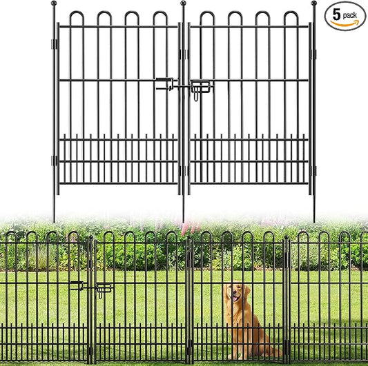 5 Panels Dog Fence Outdoor for Yard, 39.51in (H) x 11.54ft (L) Dog Fence for Garden