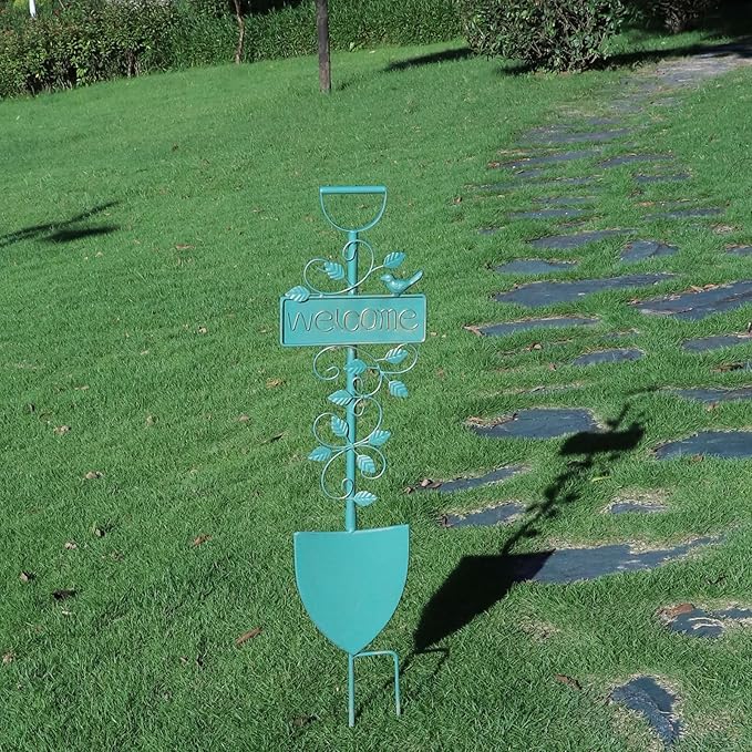 Metal Garden Stakes, Garden Stakes Decorative,Outdoor Welcome Sign for Patio Garden Decor.