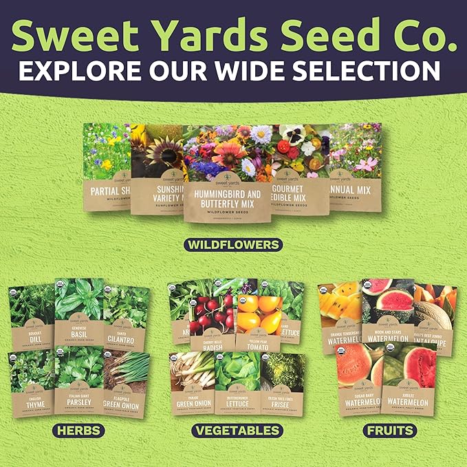Organic Thai Basil Seeds – Seed Packet of Over 650 Open Pollinated Non-GMO Seeds – Sweet Yards Seed Co.