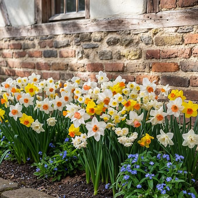 Budget Fragrant Daffodil Bulbs Collection (25 Daffodil), Perennial and Hardy, Flower Bulb Mix from Holland for Garden and Pot, 6-7 Varieties (no Seeds, not Artificial)