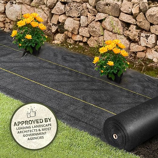 Dewitt Pro-5 Weed-Barrier Woven Landscape Fabric, 5 oz, Black, 3' x 250' - Heavy-Duty Growth Control, Water & Nutrient Permeable Ground Cover for Gardens, Pathways & Commercial Landscaping