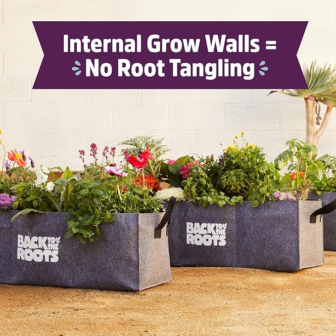 Back to the Roots Breathable Raised Bed (Provides More Oxygen to Roots), 9 Cu. Ft., No Assembly Needed, Reusable & Weatherproof