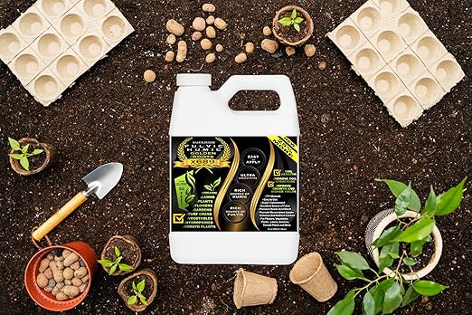 Humic Acid & Fulvic Acid Liquid Concentrate - 10,000 sq ft - Organic Plant Food Enhancer for Lawn, Plants, Turf Grass & Garden Soil