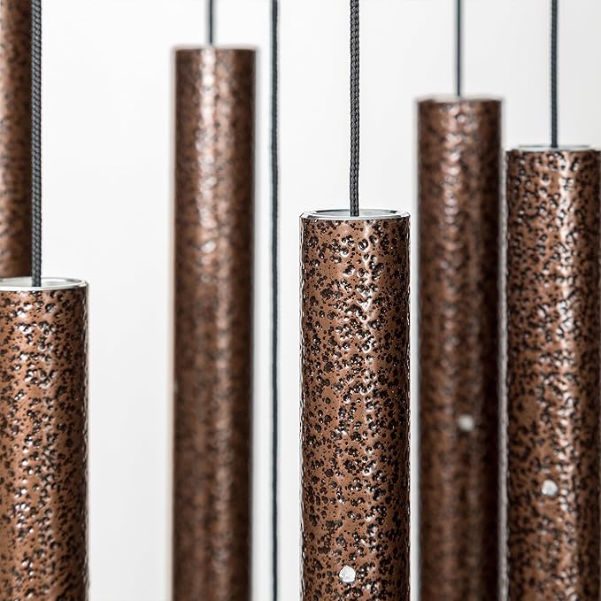 Corinthian Bells 27" Pet Memorial Wind Chime – Copper Vein – Engraved “Forever in My Heart” Pawprint – Soothing Outdoor Chime for Dog or Cat Loss, Sympathy & Remembrance Gift