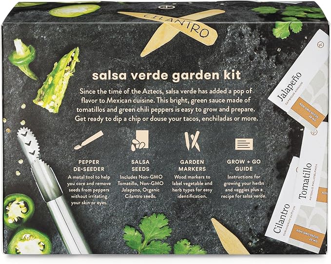 Modern Sprout Travel Trio Mexico City Market; Travel-Inspired Seed Kit with Jalapeno Deseeder, Organic Seed Starting; Gardening Gift (Mexico City Market)