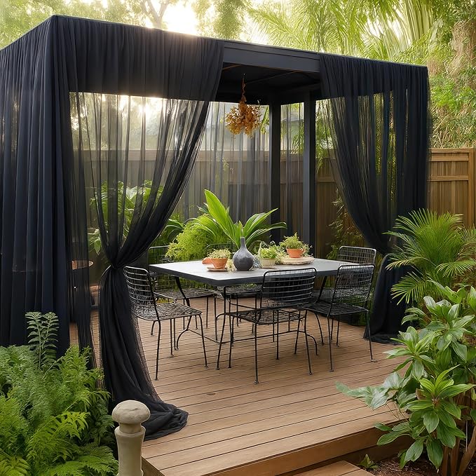 Garden-Netting Cover, 10x30 FT Black Polyester, Multipurpose Netting for Outdoor & Indoor Use, Protects from Insects, Birds, Deer etc., Adjustable Size, Premium Quality
