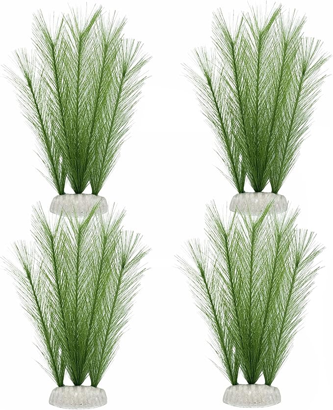 M2cbridge Plastic Fish Tank Plants Soft Silk Water Grass Reptile Waterweed for Terrarium Decor Plants and Aquarium Landscape(4pcs,8")