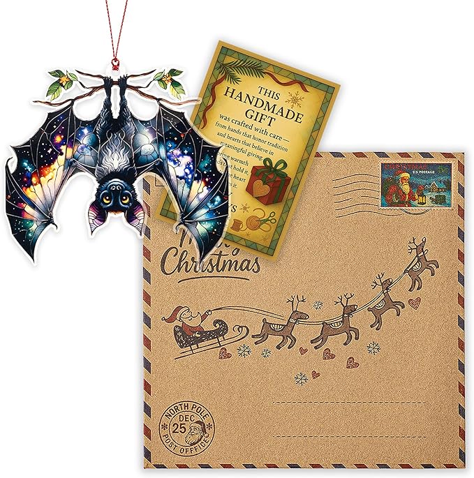 Halloween Bat Ornament – Pumpkin Halloween Decor | Spooky Halloweens Decoration-Halloweens Window Hanging 2025 – Christmas Ornament 2025 ONM-457-RST-Bat1