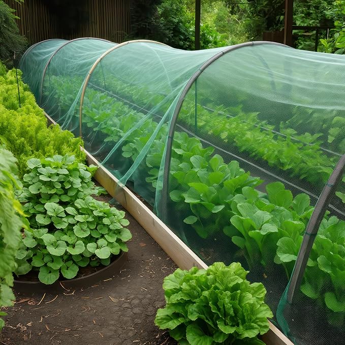 Green DIY Mosquito Net Fabric | 10x30 FT Netting | Insect Cover for Garden, Patio, Outdoor & Windows | Multiple Sizes in Black, White & Green | Raised Bed Screen Mesh Barrier