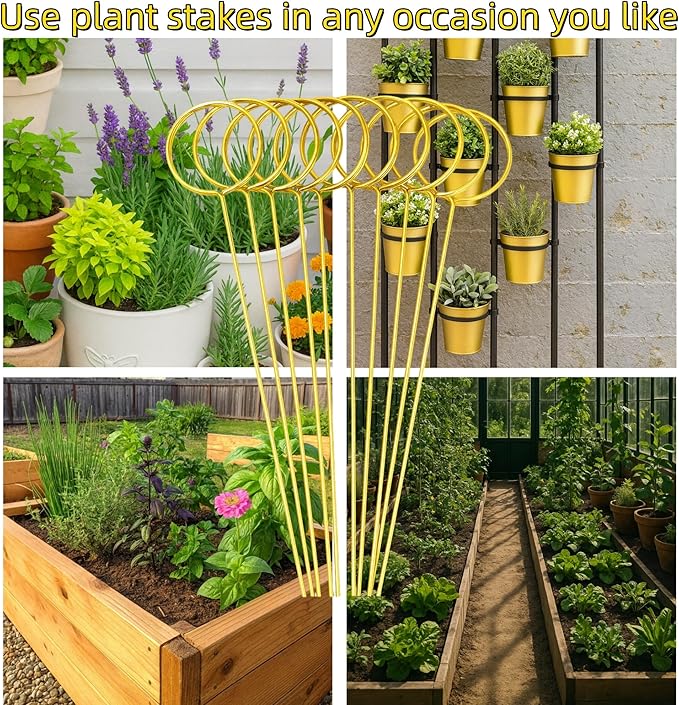 Plant Markers & Garden Labels Kit, All-in-One with 20 Golden 12 Inch Metal Stakes & 40 Waterproof Reusable Tags, Ties and Marker for Outdoor and Indoor Potted Plants