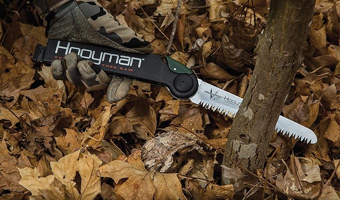 Hooyman Extendable Tree Saw with Compact Design, Detachable Handsaw and Telescoping Pole, No-Slip H-Grip, Impulse Hardened Teeth, and Wrist Lanyard for Tree Trimming, Hunting, Camping, and Outdoors