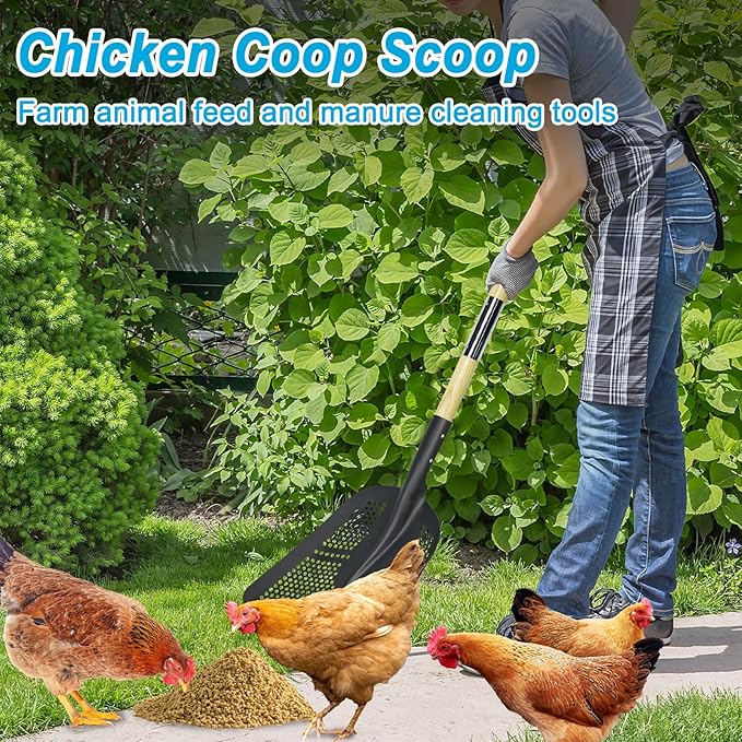Sifting Shovel,47.2''Square Sand Beach Sifter with Dense Holes,Manganese Steel Sand Sifter for The Beach Shell,Sands Sifters Shovel for Sands Screening,Farm Feed,Chicken Coop Scoop and Shoveling Snow