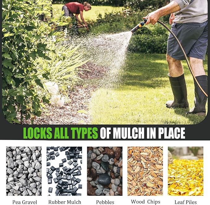 Mulch Glue for Landscaping 1.25 Gallon, Long-Lasting Rock Glue Gravel Binder, Strong Rubber Mulch Stabilizer Landscape Mulch Anchor for Pea Gravel, Max Concentrated Stones Lock Adhesive