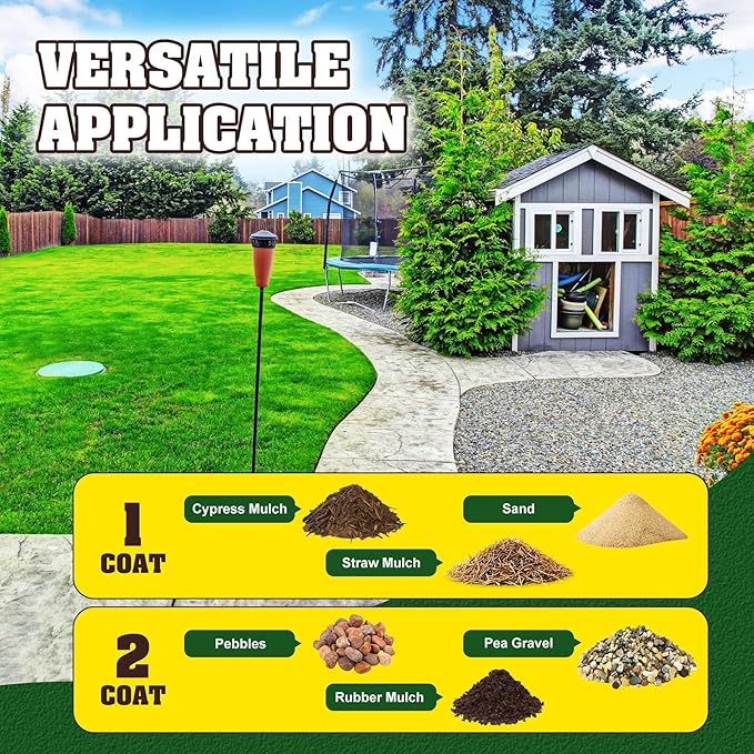 Mulch Glue, Rock Glue 0.5 Gallon / 64oz - Fast Drying and Long Lasting Pea Gravel Stabilizer & Mulch Adhesive Safe for Lockdown Sticky Rocks, Bark, Rubber - Gravel Binder for Garden, Driveway, Walkway