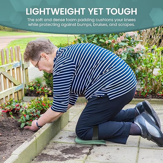 Garden Guru Home & Gardening Knee Pads – Waterproof EVA Foam Cushion, Soft Inner Liner, Comfortable Fit with Adjustable Straps (2 Pack)