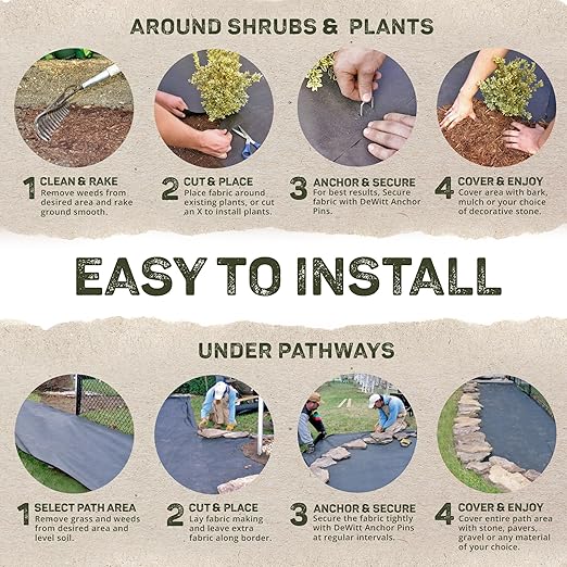 Dewitt Sunbelt Woven Ground Cover, 3.2 oz, Black, 6' x 300' - Durable Weed Barrier Fabric for Greenhouse, Garden, Outdoor Display & Landscaping