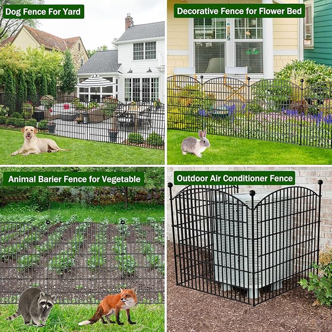 15 Panels Decorative Garden Fence - 32 in (H) x 35.4 ft (L) No Dig Dog Fence Outdoor for Yard, Rustproof Tall Garden Fencecing Panels, Animal Barrier Suitable for Yard Border, Patio, and Outdoor Use