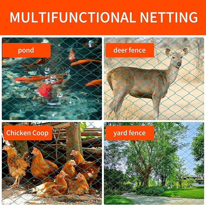 Bird Netting 20'x40' with 1" Square Mesh Bird Net Garden Netting for Chicken Coop, Aviary, Deer Fence, Chicken Netting Fruit Tree Netting