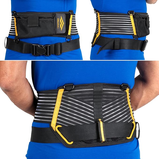 Tool Belt Back Brace Support Lumber Back Brace for Lifting Construction Electrician Tradesman Pro 2" Tool Belt for Men Orthopedic Ergonomic Lightweight with D Rings for Suspenders – Large