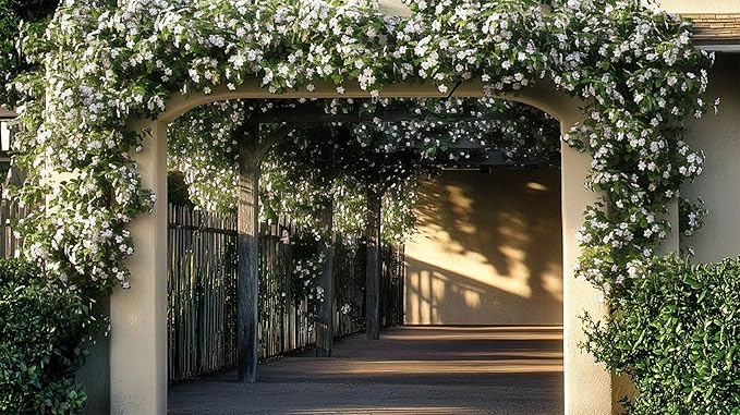 Variegated Confederate Jasmine | 1 Live 4 Inch Pot | Trachelospermum asiaticum Variegatum | Evergreen Vining Plants | Fast Growing Groundcover