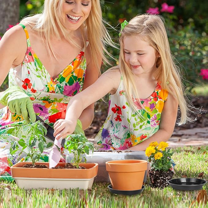 6 8 10 Inch Plant Saucer - 12 Pack Round Plant Tray Plastic Plant Drip Trays for Indoor Outdoor Garden Plants, Collects Flower Pot Drainage and Excess Water
