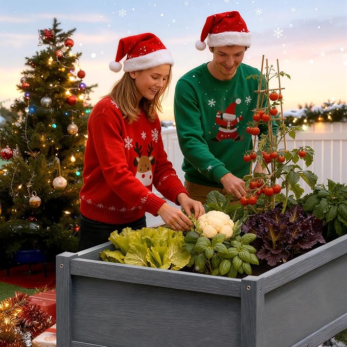 TT Nature HDPE Raised Garden Bed with Legs, Outdoor Elevated Planter Box for Vegetables, Herbs & Flowers, Weather-Resistant Raised Garden Beds for Patio, Balcony & Backyard Gardening