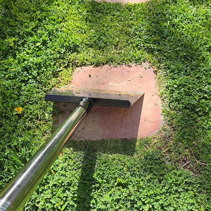 Garden Flat Shovel 65in Floor Scraper Long Handle Heavy Duty Weed Scraper with 11in Spring Steel Blade Multifunctional Cleaning Shovel for Ice, Snow, Weed, Dirty, Moss, Driveway, Lawn Edging