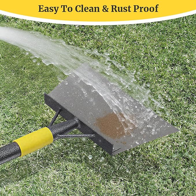 Garden Shovel: Heavy Duty Floor Scraper with Metal Sharp Blade, Multifunctional 74 inch Long Handle Flat Shovels for Edging Weeding Landscaping Lawn Tool