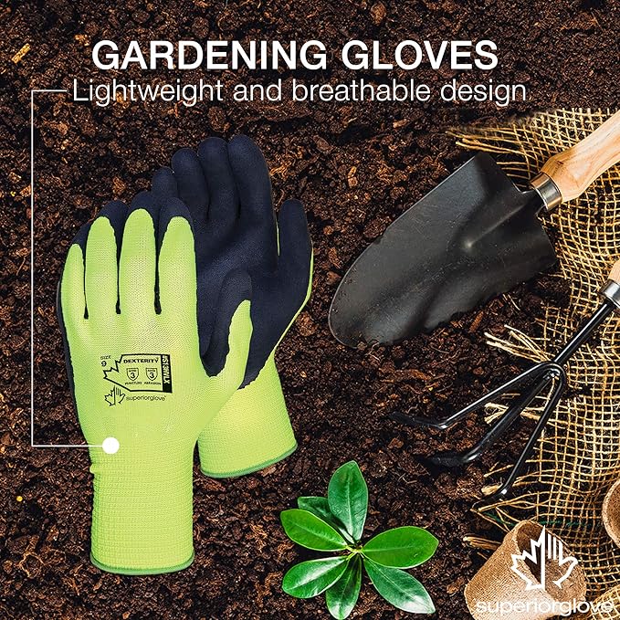 Superior Heavy Duty Gardening Gloves for Yard Work (3 Pack) Form Fitting Landscaping Glove Puncture Resistant with Composite Knit Breathable Backs Mens Womens Unisex Design - Size X-Large