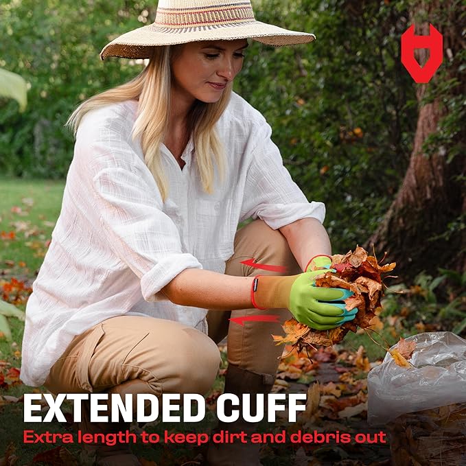 NoCry Premium Women's Gardening Gloves with Strong Non-Slip Grip - 100% Breathable, Superior Dexterity - Perfect Eco-Friendly Garden Gloves for Women