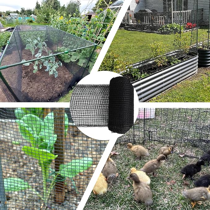 5'x100' Temporary Fence, Garden Fencing Plastic Mesh Fence, Animal Barrier for Dog, Deer, Chicken, Poultry, Deer, Rabbit, Black