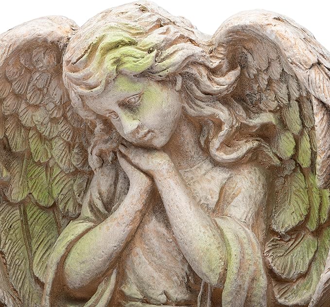 Alpine Corporation 19" Tall Old World Guardian Angel Outdoor Garden Statue