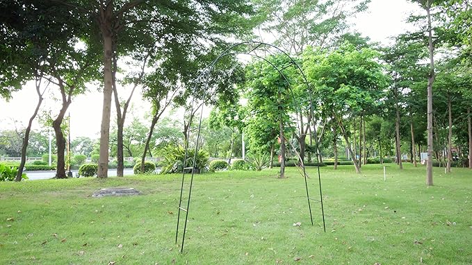 Mr.Ton Garden Arch Arbors, Trellis for Climbing Plants Outdoor 6-8ft, Two Way Assemble Wedding Decoration Metal Arch,Black