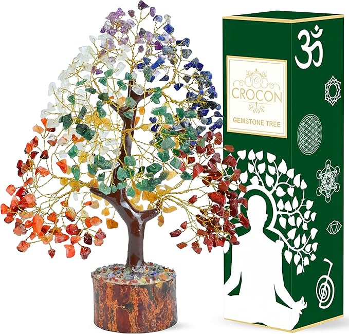 The Original 7 Chakra Crystal Tree Birthday Gifts for Women, Healing Crystal Tree of Life Sister birthday gifts Room & Home Decor Gift for Mom Her Positive Energy New House Warming Gift Women unique