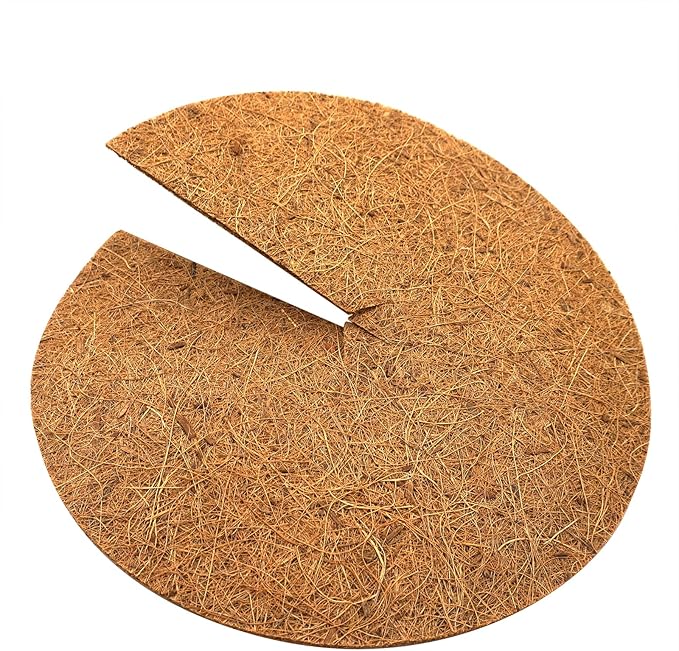Coconut Fiber Mulch Discs for Plant Frost Cold Protection in Winter, 15.7inches/ 40cm Large Diameter Plant Protection Cover Coco Coir Mulch Ring, 4pcs Set