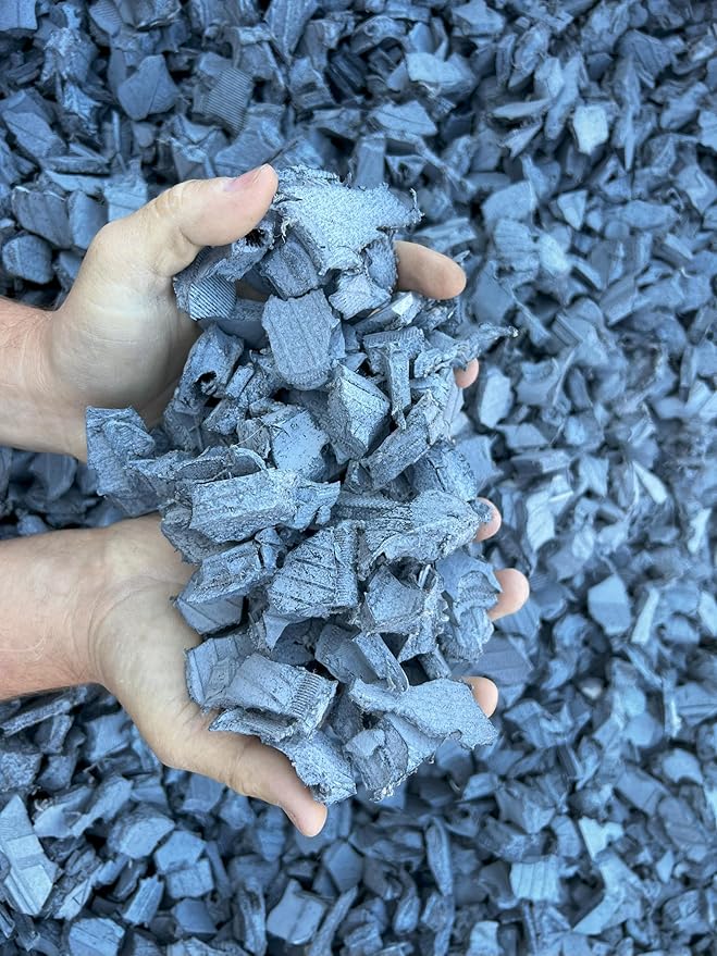 – 100% Wire-Free Premium Grade Nugget Rubber Mulch for Playgrounds & Landscaping | Safe for Kids & Pets, No Replacement Needed, Ultra Durable | Gray, 20 lb (0.8 cu ft)