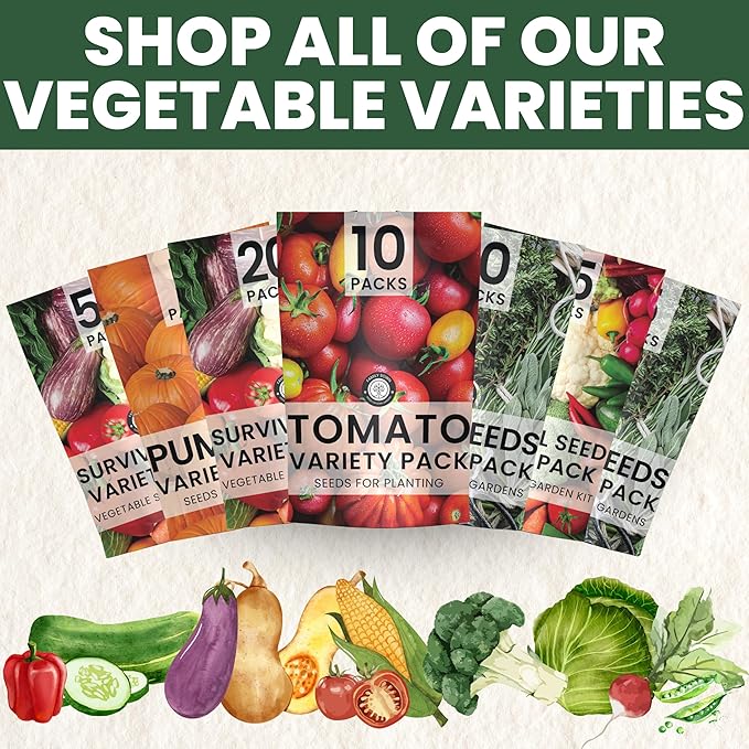 35 Vegetable Seed Packets | Survival Variety Pack | 2025 Season | Individually Packed Vegetables, Herbs and Fruits | Emergency Seed Vault for Doomsday Prepping | by Family Sown