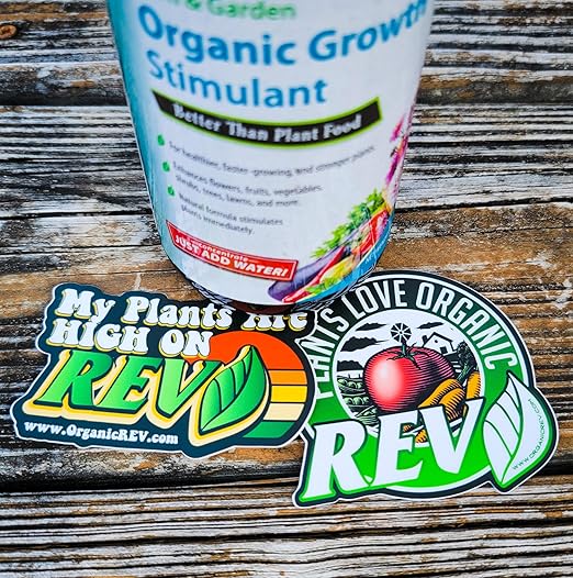 Organic REV Natural Plant Food 32oz + Logo Stickers