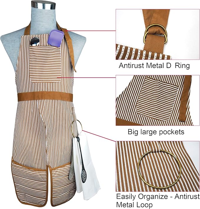 Apron 100% Cotton kitchen BBQ Crafting Garden Christmas Gift Apron…